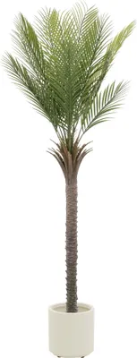 Produktbild von ML-Design Künstliche Palme 180 cm, Tropische Kunstpalme, Kunstpflanze im Topf für Indoor/Outdoor, inkl. zusätzlicher Pflanztopf