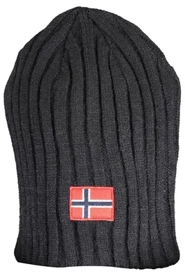 Produktbild von Stylische Herrenmütze: Schwarze Norwegen-Designs mit Logo-Stickerei