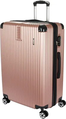 Produktbild von BRUBAKER Hartschalen Reisekoffer London - Rollkoffer mit Zahlenschloss und 4 Rollen - Trolley Koffer 49 x 76,5 x 29,5 cm, XL, Roségold