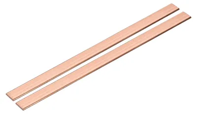 2 flache Kupferstangen C110, 2x230x8 mm, für Elektroreparaturen