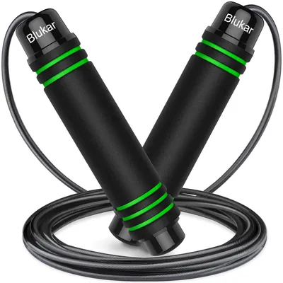 Produktbild von Springseil Sprungseil Gymnastikseil - Verstellbar - Kugellager - Rutschfester Griff - Staaldraht mit PVC-Ummantelung - 360° Kugellager