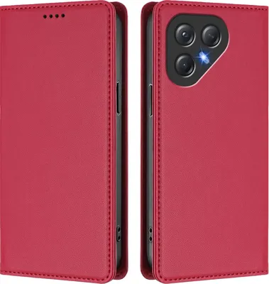 Immagine prodotto di Custodia in pelle per Tecno Pova 7 Neo, custodia magnetica in Finto cuoio con supporto Rosso