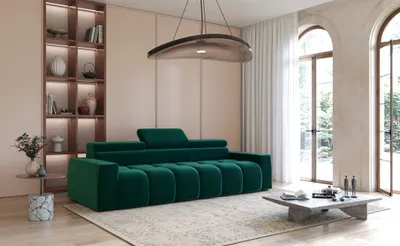 Produktbild von Bigsofa Couchgarnitur DARCY Megasofa in Stoff Salvador Flaschengrün