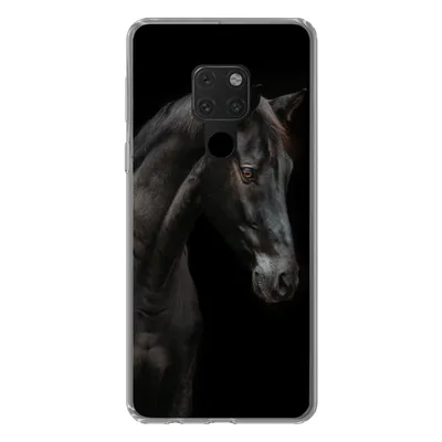 Produktbild von MuchoWow® Handyhülle Schutzhülle Hülle für Huawei P40 Lite Pferd - Tier - Schwarz Silikon Softcase Handy Hülle - Handy