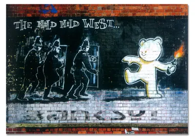 Immagine prodotto di Giallobus - The mild mild west - Banksy - 100L x 70l cm - Quadro - Vetro acrilico