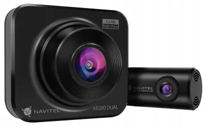 Obrázok produktu pre Navitel Ar280, dvojkanálová HD akčná kamera + cúvacia kamera s uhlom záberu 140°, G-senzor, 3 m, 5 min, 560 cm