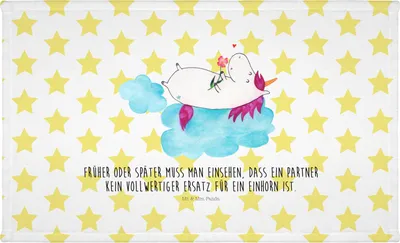 Produktbild von Mr. & Mrs. Panda 50 x 100 Handtuch Einhorn Verliebt - Weiß - Geschenk, Händehandtuch, Einhörner, Flauschtuch, Unicorn, Freundin, Liebe, gesichtstuch, Wolke, 50x100