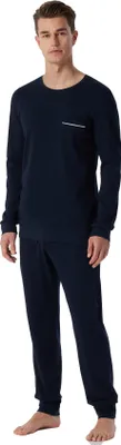 Produktbild von Schiesser Fine Interlock Pyjama dunkelblau einfarbig