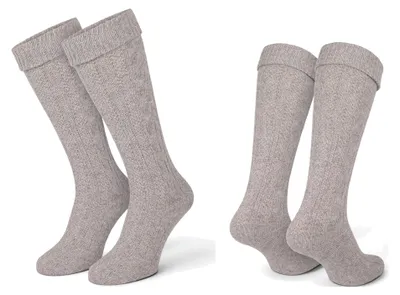 Produktbild von Black Snake Trachten Kniestrümpfe 1 Paar Zopfmuster Dirndl Wiesn - 43/46 - Beige