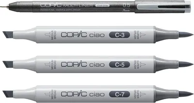 Obrázok produktu pre COPIC 22075422 COPIC Marker ciao, sada 3+1 odtieň "Dark Cool Gray"