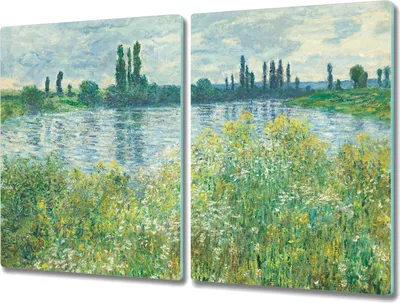 Produktbild von Coloray Küchenbrett Kochplattenabdeckung Hackbrett Schneidebrett Herdabdeckplatte 2x40x52 cm - Seine Vetheuil Monet