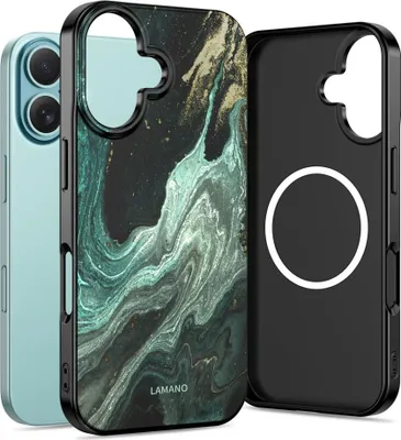 Image de Coque Tech-Protect Lamano MagSafe pour iPhone 16, couleur Vert Aura