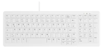 Produktbild von Contour Design Active Key Contour ClassicClean Medizinische Tastatur Abnehmbare Abdeckung Kompakt Kabelgebunden Weiß DE C7000, Volle Größe (100%), Kabelgebunden, USB, Scherenschalter, QWERTZ, Weiß