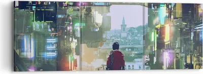 Produktbild von Bild auf Leinwand - Leinwandbild - Stadt Brücke Haus - 90x30cm - Wand Bild - Wanddeko - Wandbilder - Leinwanddruck - Bilder - Kunstdruck - Wanddekoration - Leinwand bilder - Wandkunst - CA90x30-4017
