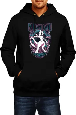 Produktbild von Herren Kapuzenpullover Japan Anime Manga Pokemon Mewtwo, Man S / Schwarz