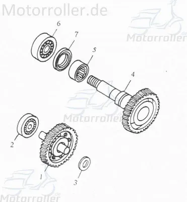 Produktbild von Adly Getriebezahnrad Getriebezwischenrad Ritzel 50ccm 2Takt Motorroller.de Getrieberitzel Getriebrad Minarelli stehend Scooter Scoody 50 2 AT 50 2