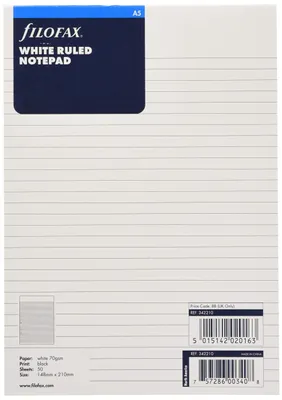 Produktbild von Filofax 342210 Notizblock A5, liniert, weiß