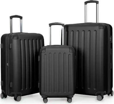 Produktbild von HAUPTSTADTKOFFER - Spree - Kofferset 3tlg Hartschalenkoffer Reisekoffer mit Erweiterung Trolley-Set, TSA, 4 Rollen, S M & L,Schwarz