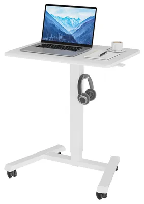 Höhenverstellbarer Schreibtisch 65×45 cm, weiß, 15 kg Belastbarkeit