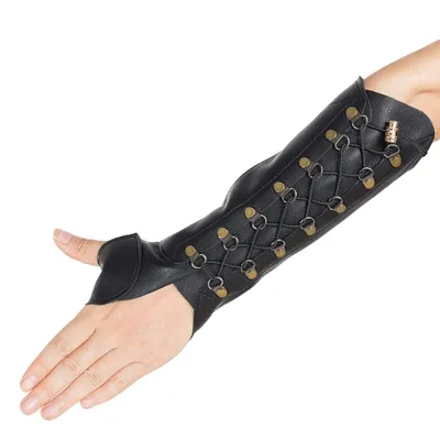 Produktbild von Armschutz aus Kunstleder für Bogenschießen, Handschutz, Langbogen-Jagdausrüstung, Bogenschießausrüstung, Outdoor-Schutzausrüstung
