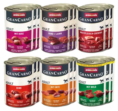 Zdjęcie produktu dla MOKRA KARMA dla psa ANIMONDA Grancarno Adult MIX smakow 15x400g + 3 GRATIS