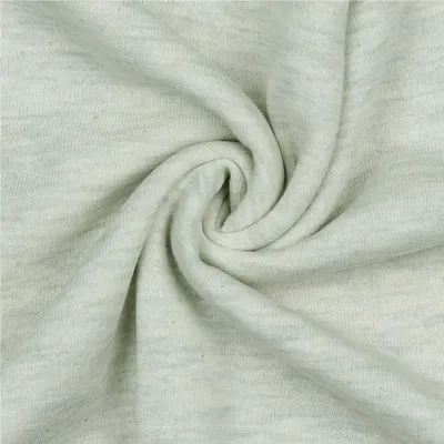 0,5m melierter Sweat-Stoff Meterware Oeko-Tex Sweatstoff Sweat weiss