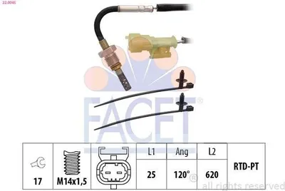 Produktbild von FACET 22.0045 Abgastemperatursensor für OPEL Corsa D Schrägheck (S07) M14x1,5