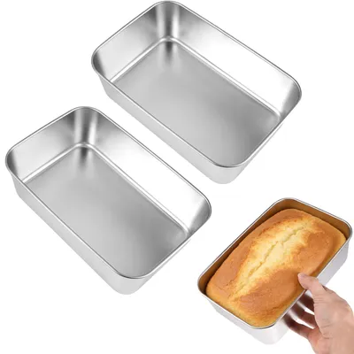 2er-Set rechteckige Brotbackformen, Edelstahl, 22x15x6,5 cm