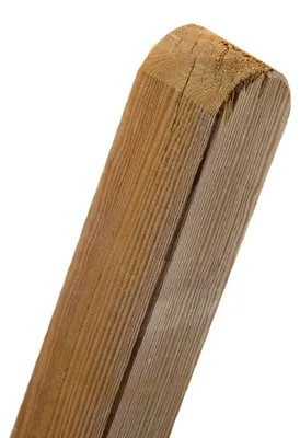 Produktbild von WOODTEX | 2 m | Braun 9x9 cm Zaunbohlenpfosten Kiefer Kesseldruckimprägniert, Rundkopf, Langlebig, Pilzresistent, Konstruktionsholz, Statisch Stabil