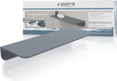 Produktbild von SCHÜTTE Duschablage, Duschregal ohne Bohren, Ablage mit Klebebefestigung,Anthrazit