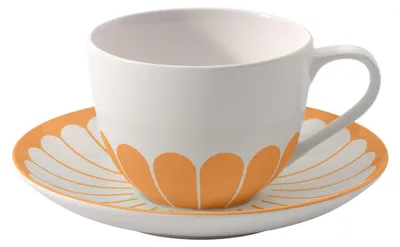 Produktbild von Villeroy & Boch Fleur Couleur Cappuccinotasse mit Untertasse 300 ml - Soleil