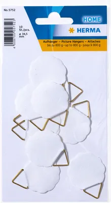 Produktbild von HERMA Bildaufhänger Durchmesser 34,5 mm Shirting weiß 10 Stück