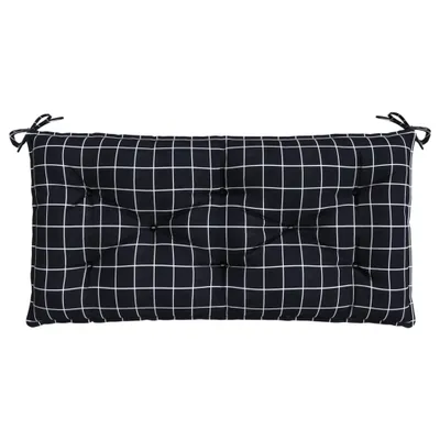 Obrázek produktu pro Poduška na zahradní lavici černá károvaná 110x50x7 cm textil