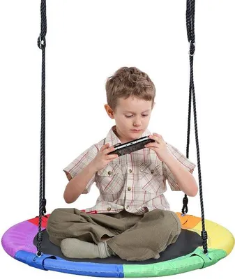 Obrázek produktu pro Zahradní houpací síť, 100 cm, nastavitelná, ocelový rám, nosnost až 150 kg