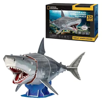 Productafbeelding van Cubic Fun Witte Haai - 3D Puzzel