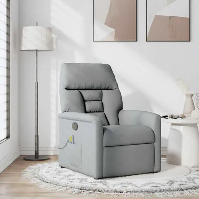 Produktbild von vidaXL Massagesessel Hellgrau Stoff