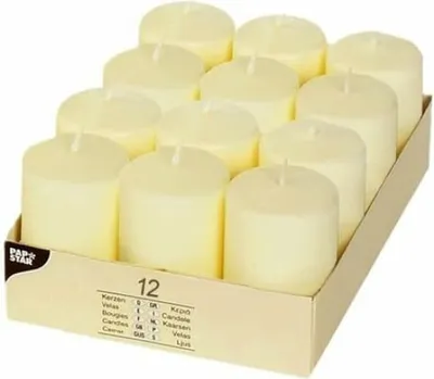 Zdjęcie produktu dla PAPSTAR 15360 PAPSTAR Stumpenkerze "Ivory", Durchmesser: 40 mm, elfenbein