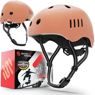 Obrázek produktu pro SKATEWIZ cyklistická helma bruslařská helma pro děti a mládež - extrémně lehká - magnetická přezka FIDLOCK - velikost-S - 49-53cm;světle červená