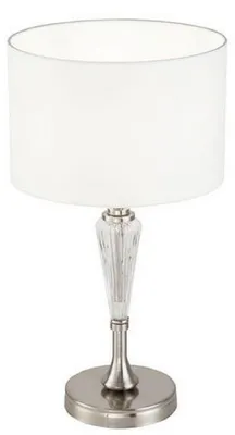 Produktbild von Casa Padrino Tischleuchte Silber / Weiß Ø 26,5 x H. 46 cm - Elegante Tischlampe im Neoklassischen Stil