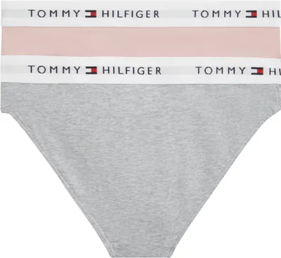 Produktbild von Tommy Hilfiger Mädchen 2er Pack Slips mit Logobund, Mehrfarbig (Foggy Pink/L Gry