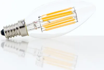 Immagine prodotto di Candela LED, E14, lampada, lampadina, lampadina di ricambio, pezzo di ricambio, 6 watt, 720 lumen, 2700 Kelvin, bianco caldo, trasparente, dimmerabile