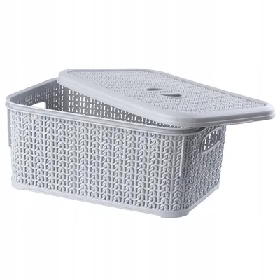 Obrázok produktu pre Obdĺžnikový kôš s vekom 29x20x12cm svetlosivý