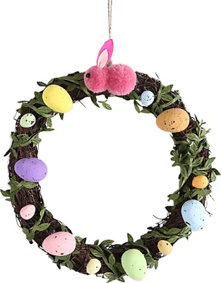 Produktbild von Eierkranz ostern, 24cm Ostern Frühling Kranz Türkranz Haustür Wandkranz Osterschmuck zum Aufhängen Tischkranz Dekorationen