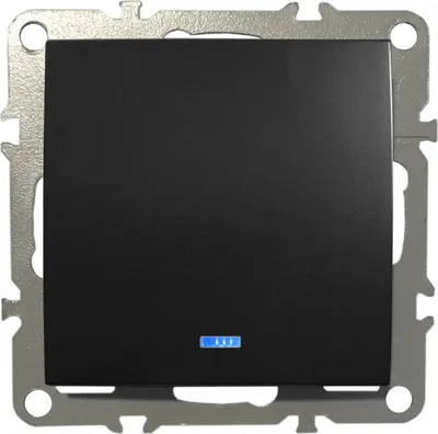 Produktbild von Schalter Lichtschalter Wechselschalter mit Kontrolleuchte Unterputz 220-250V 10A Schwarz Matt