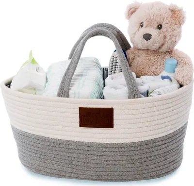 Produktbild von all Kids United Baby Wickel Organizer Weiß - Praktische Windel Aufbewahrung & Hängeorganizer für die Wickelkommode, Laufstall & Babybett