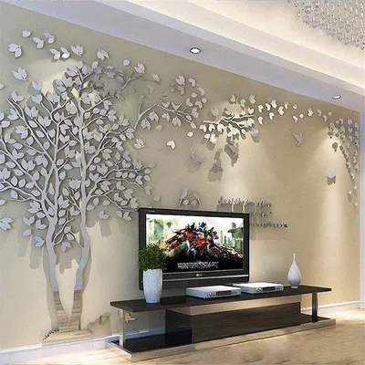 Produktbild von 3D Wandsticker Baum silber 130cm für Wohnzimmer