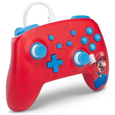 Zdjęcie produktu dla Ulepszony przewodowy kontroler Switch Mario Hurra! PowerA