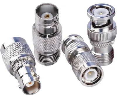 TNC-zu-BNC-Adapter-Set, 4-teilig, 50 Ohm, vergoldet