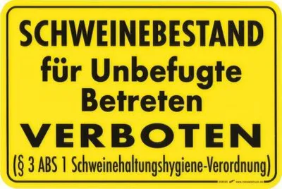 Produktbild von Schild - Schweinebestand für unbefugte betreten verboten...- Gr. ca. 30 x 20 cm - Tiere Landwirtschaft - 308595