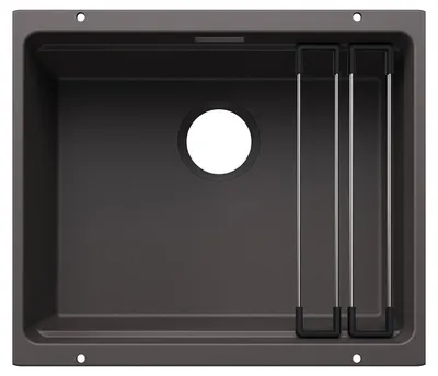 Produktbild von BLANCO ETAGON 500-U für Farbige Komponenten Einbauspüle SILGRANIT felsgrau ab 60 cm ohne Ablauffernbedienung, mit Zubehör - inkl.